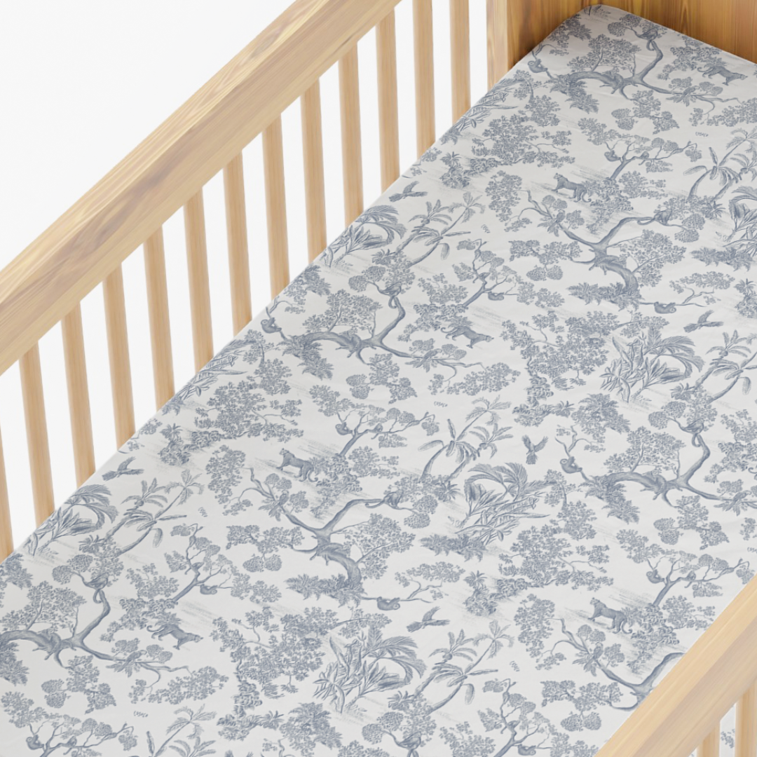 Crib Sheet in Jungle Toile