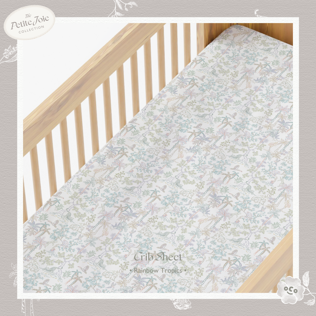 Crib Sheet in Rainbow Tropics