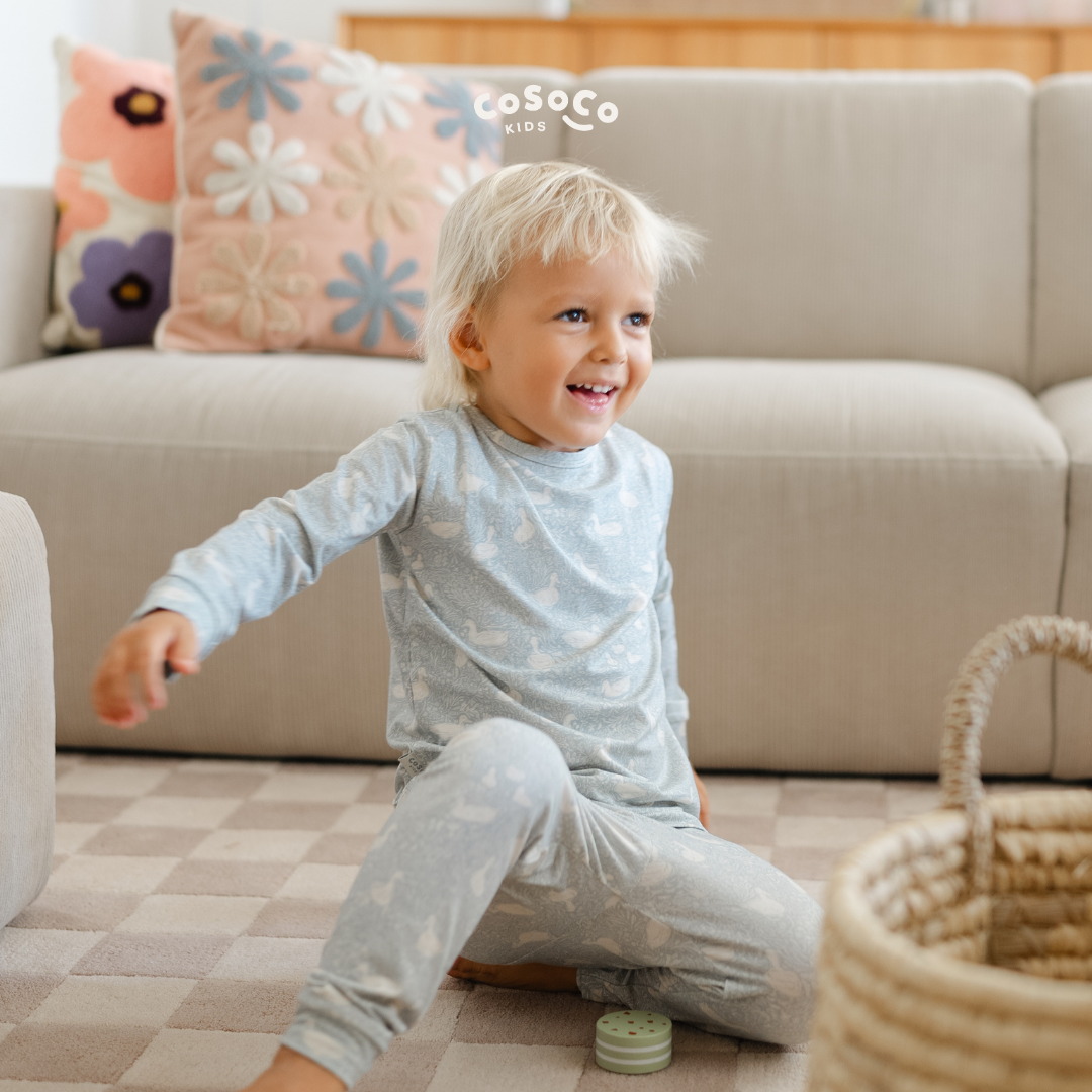 Kids Pajamas in Duck Blue