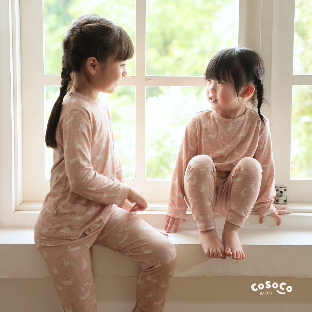 Kids Pajamas in Duck Pink