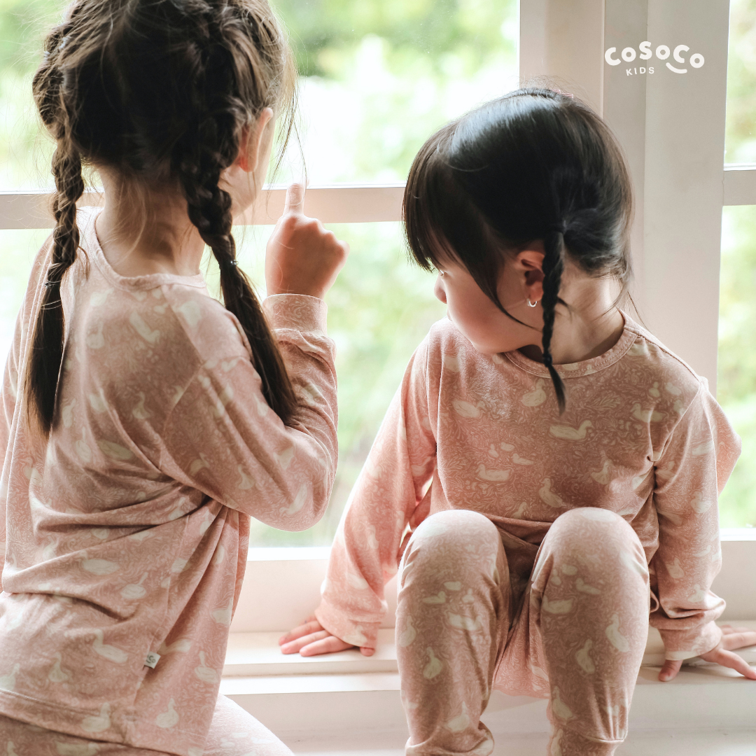 Kids Pajamas in Duck Pink