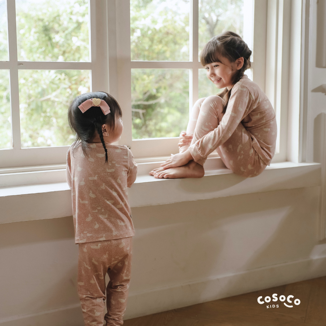 Kids Pajamas in Duck Pink