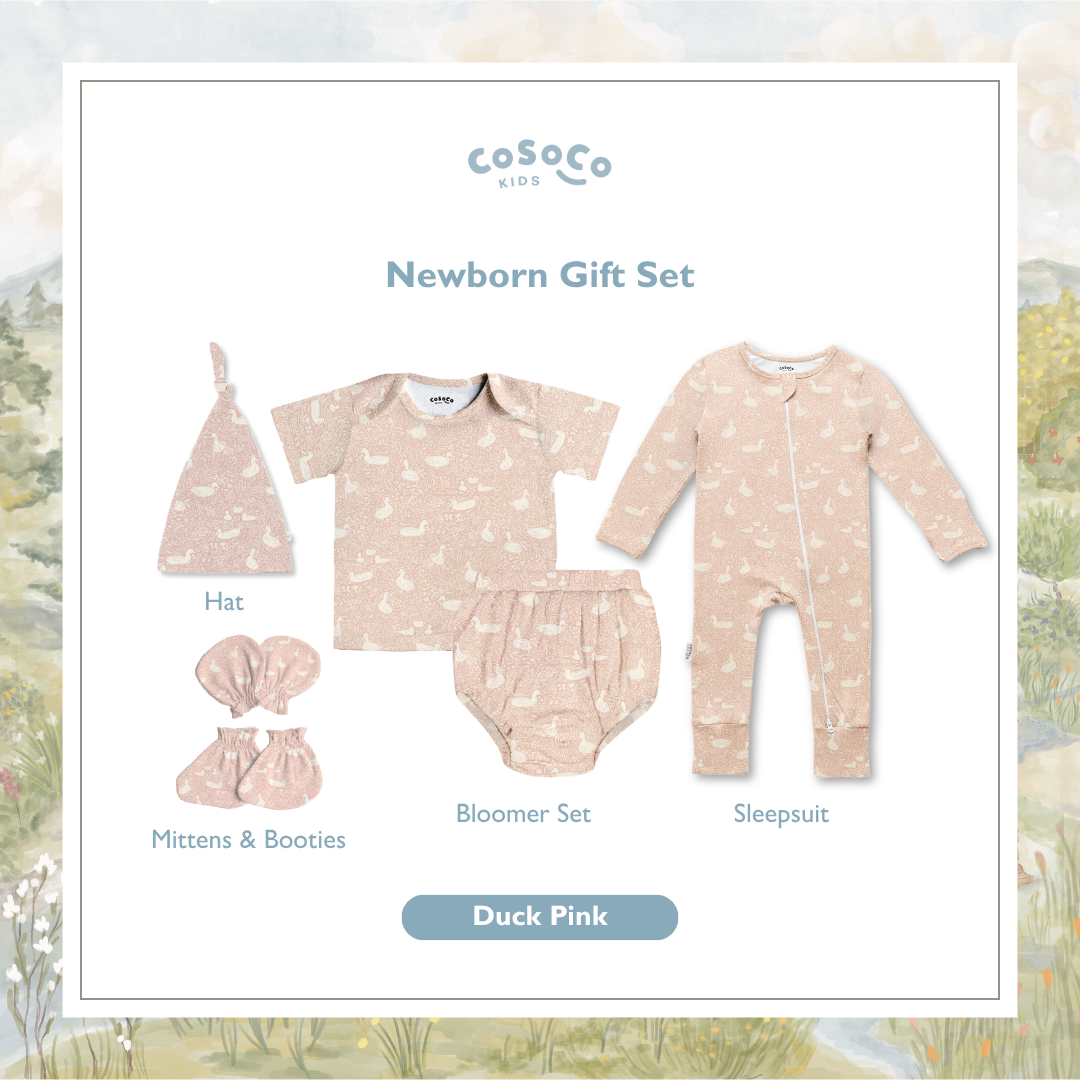 Newborn Gift Set in Duck Pink