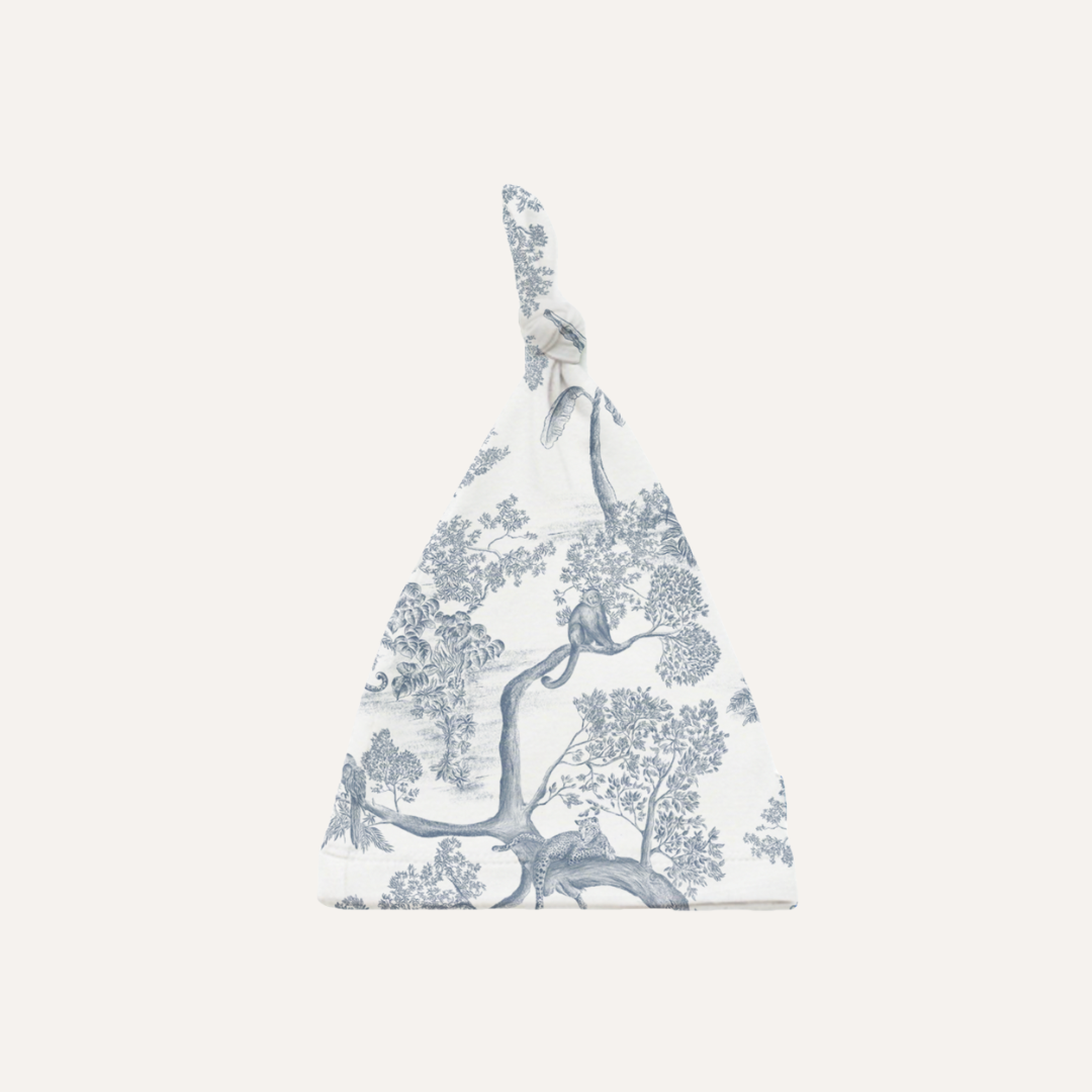 Knotted Hat in Jungle Toile