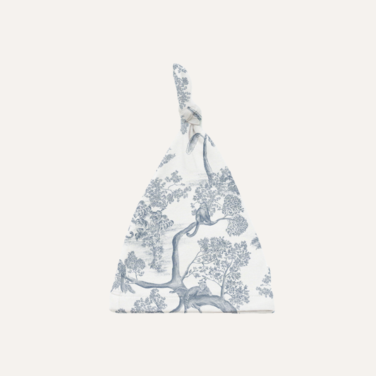 Knotted Hat in Jungle Toile