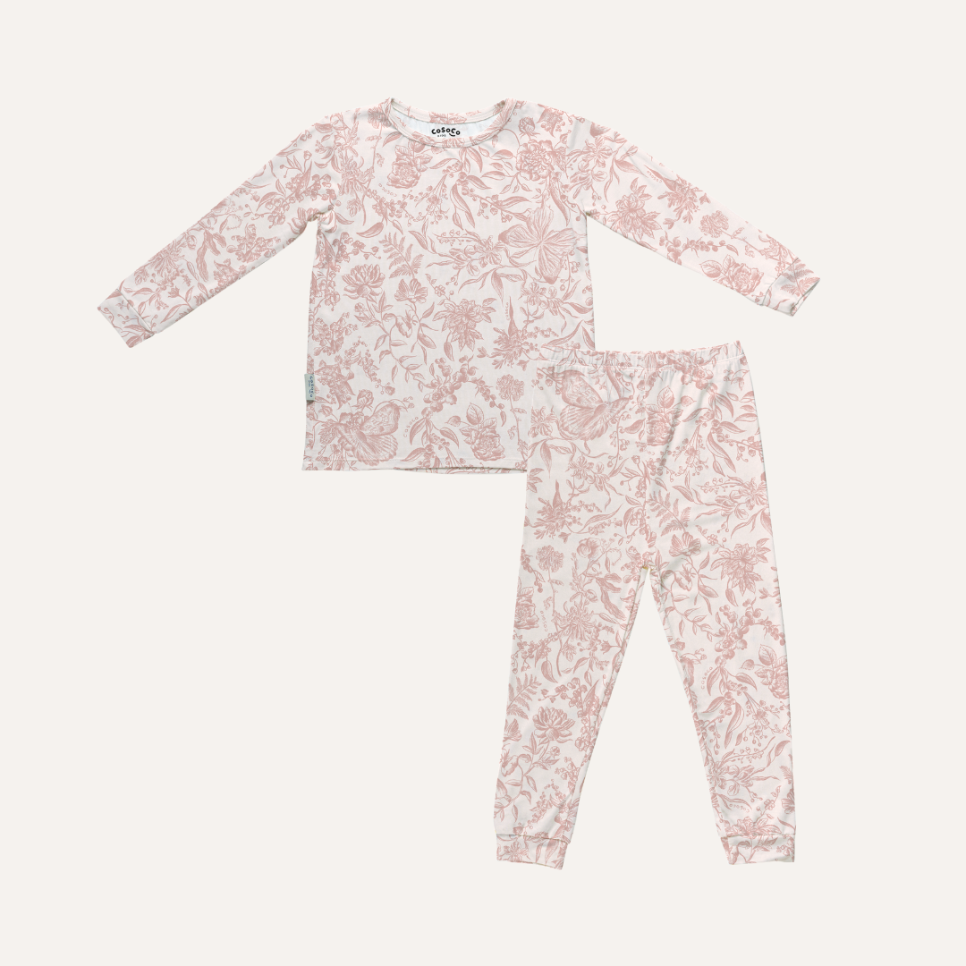 Kids Pajamas in Toile de Fleurs