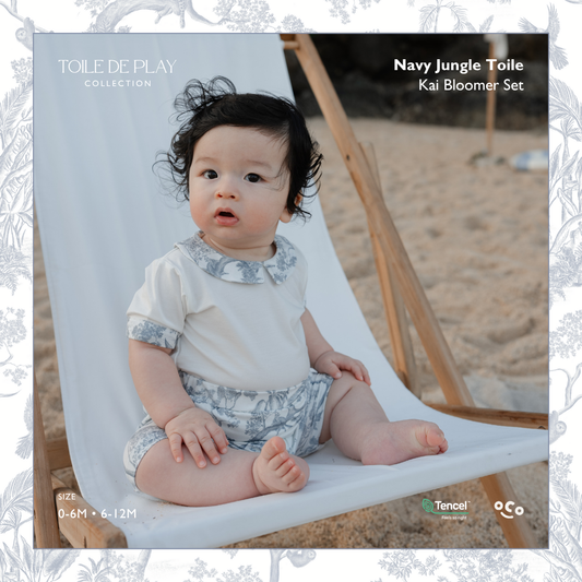 Kai Baby Bloomer Set in Navy Jungle