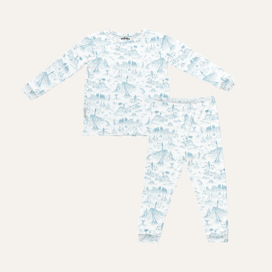 Kids Pajamas in Coastal Blue