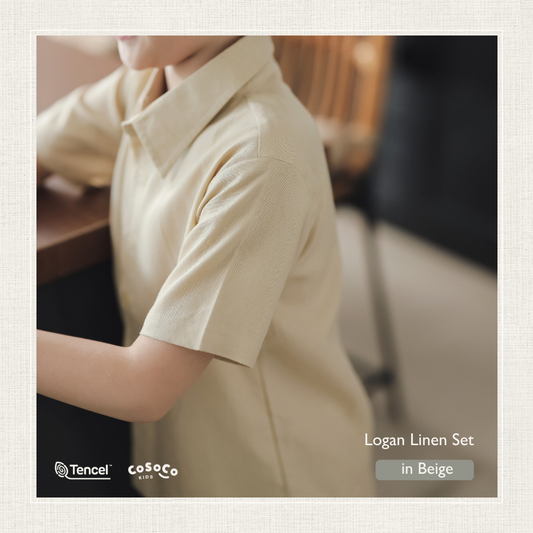 Logan Linen Set in White & Black
