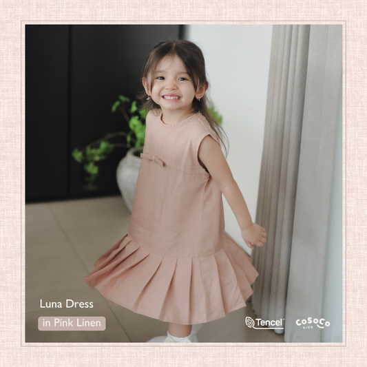 Luna Dress in Blue Silk