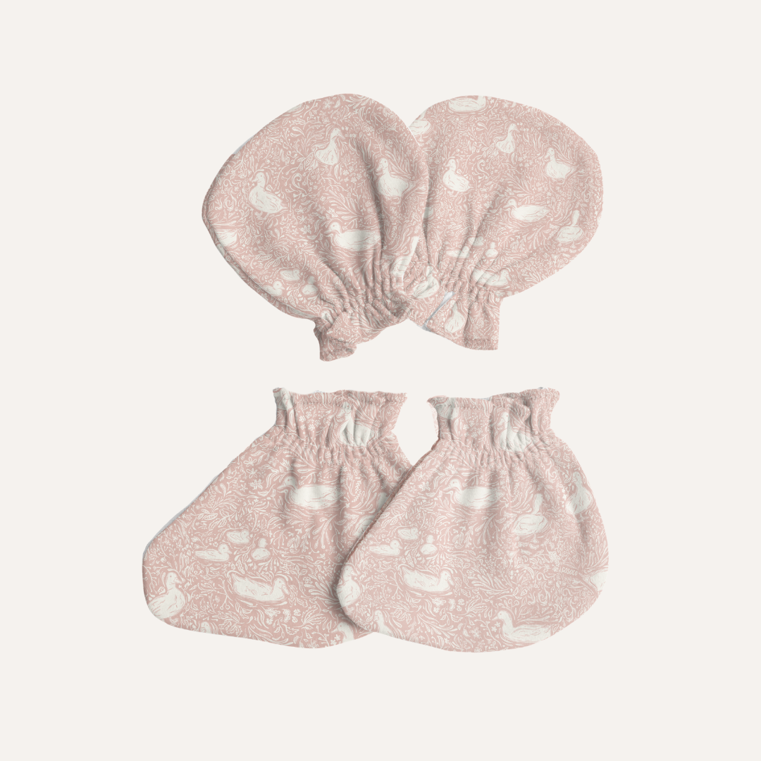 Baby Mittens & Booties in Duck Pink at the Common