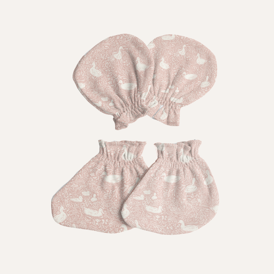 Baby Mittens & Booties in Duck Pink at the Common