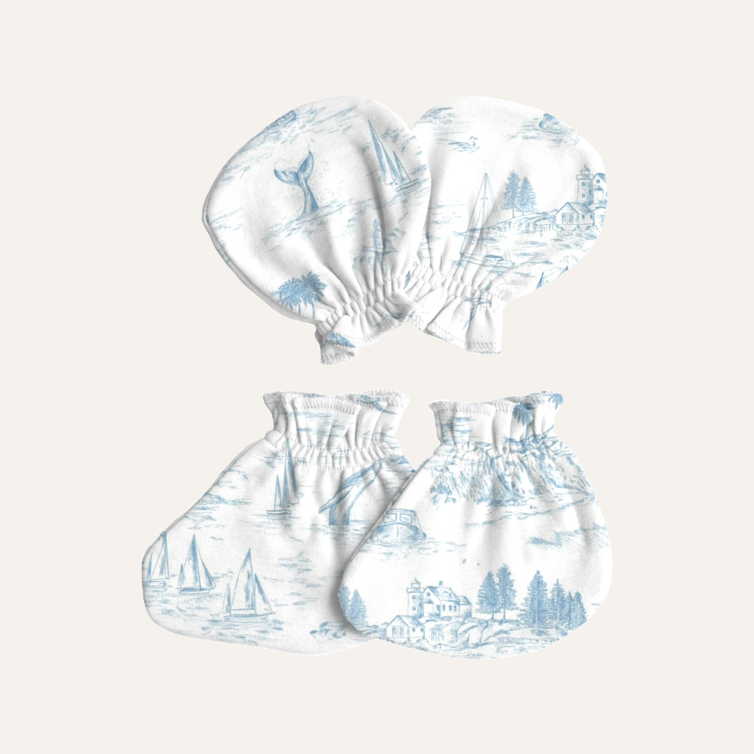 Baby Mittens & Booties in Coastal Blue
