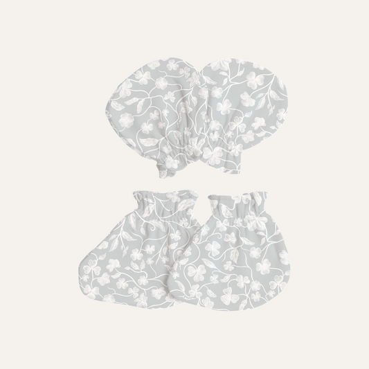 Baby Mittens & Booties Set in Lucky Clover