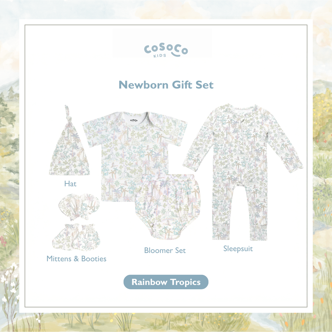 Newborn Gift Set in Rainbow Tropics