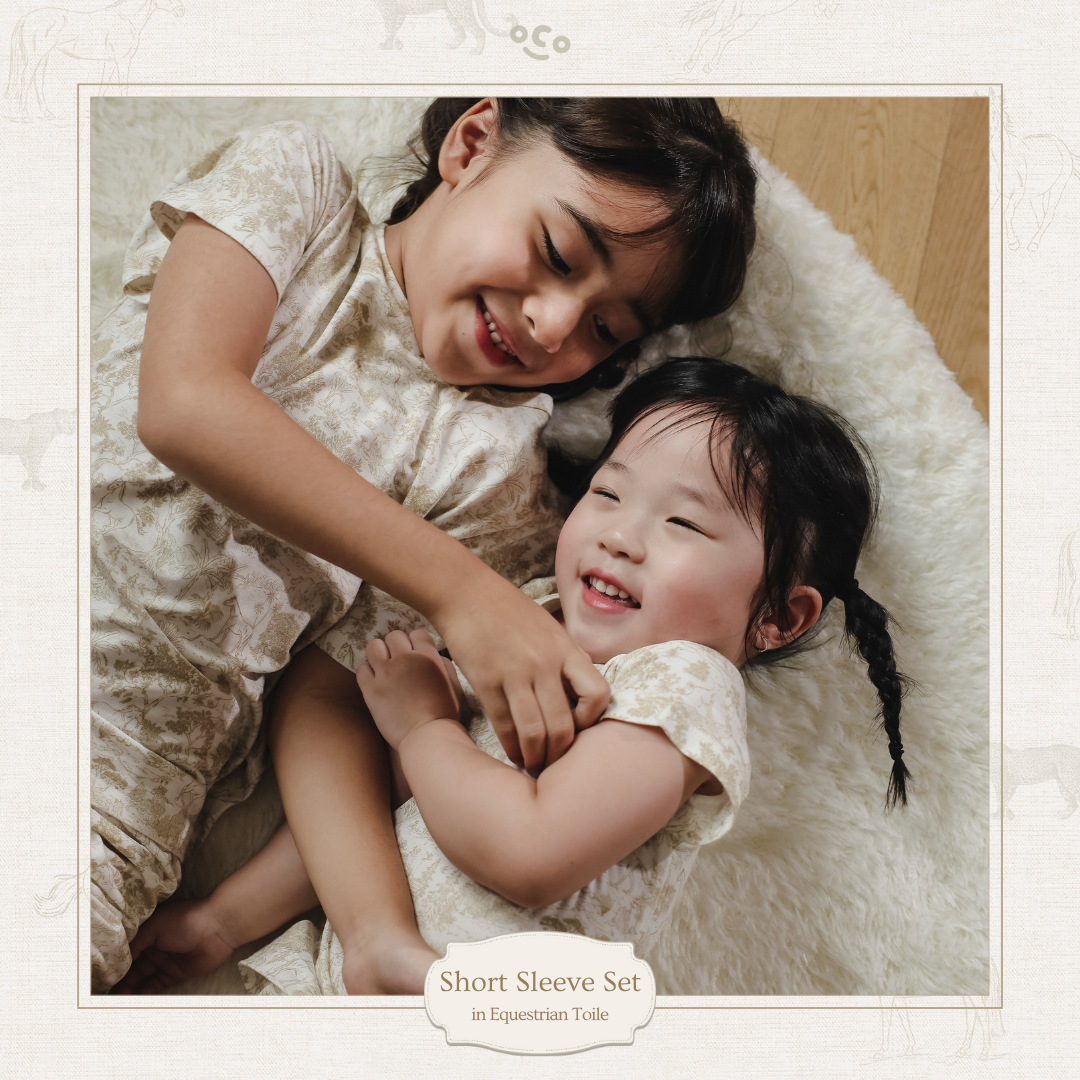 Short Sleeve Set in Equestrian Toile