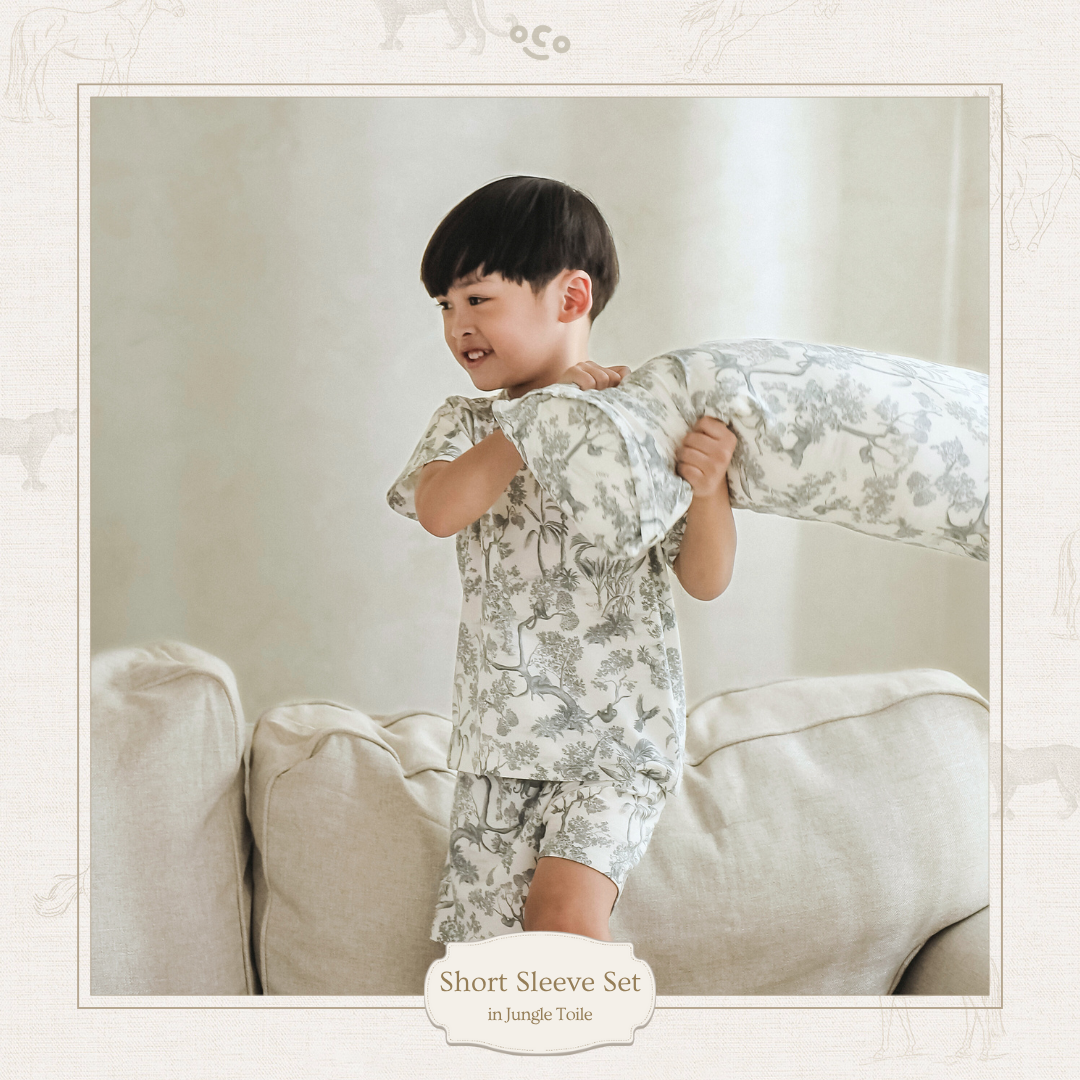 Short Sleeve Set in Jungle Toile