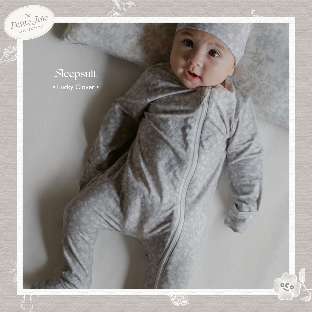 Baby Sleepsuit in Lucky Clover