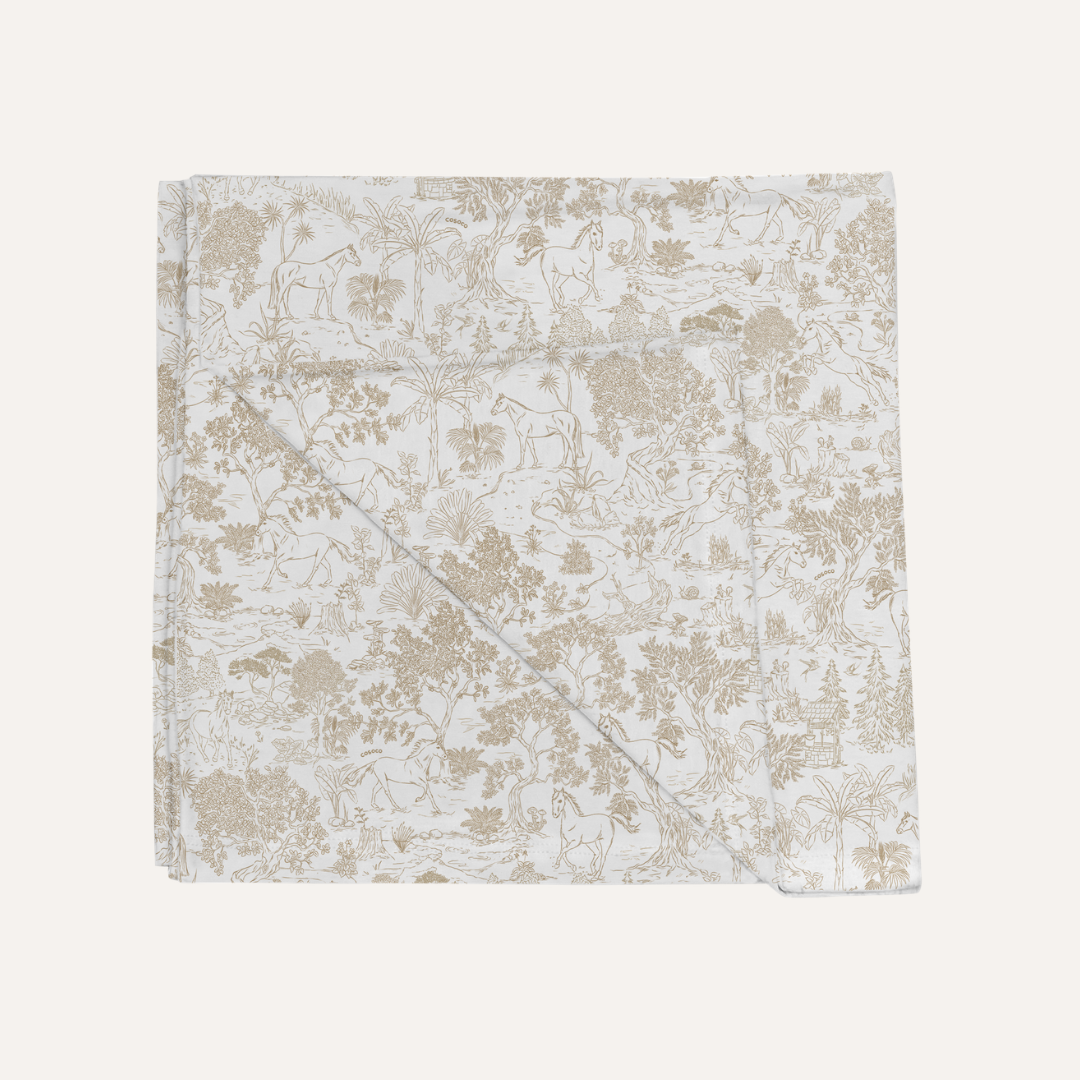 Swaddle Blanket in Equestrian Toile