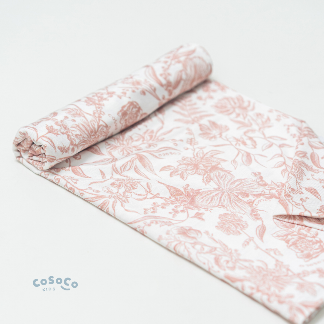 Swaddle Blanket in Toile de Fleur