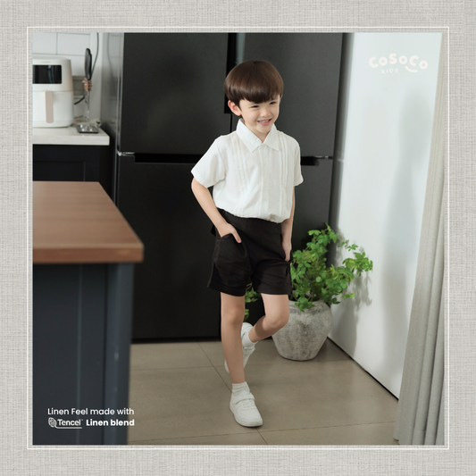Theo Linen Set in White & Black