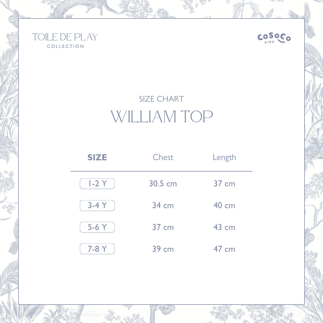 William Top in Navy Jungle Toile